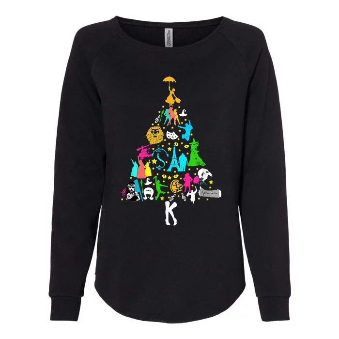 Broadway Musical Theatre Christmas Tree Funny Xmas Classic Womens California Wash Sweatshirt