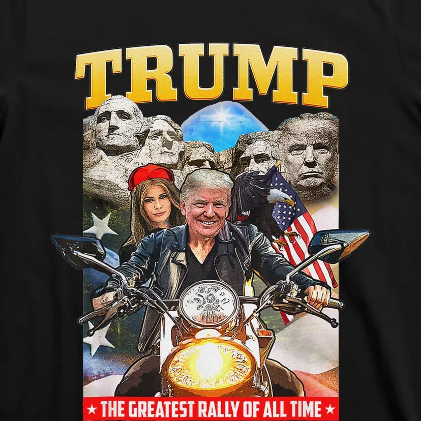 Biker Motorcycle Trump Mount Rushmore American Pride T-Shirt