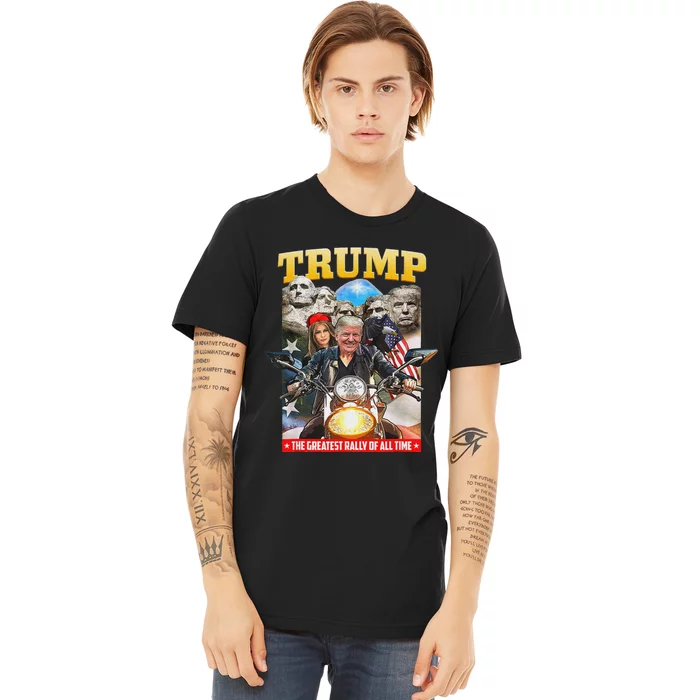 Biker Motorcycle Trump Mount Rushmore American Pride Premium T-Shirt