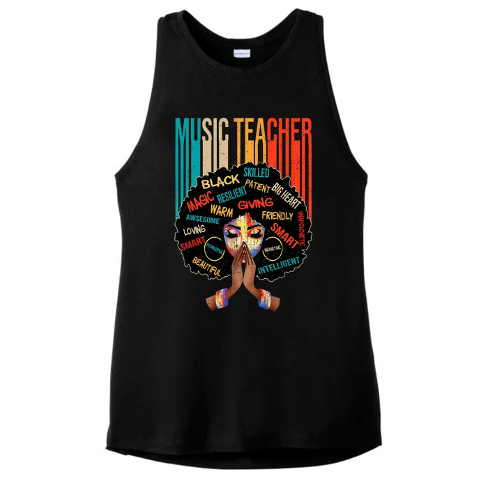 Black Music Teacher Afro Love Melanin African American Wo Ladies Tri-Blend Wicking Tank