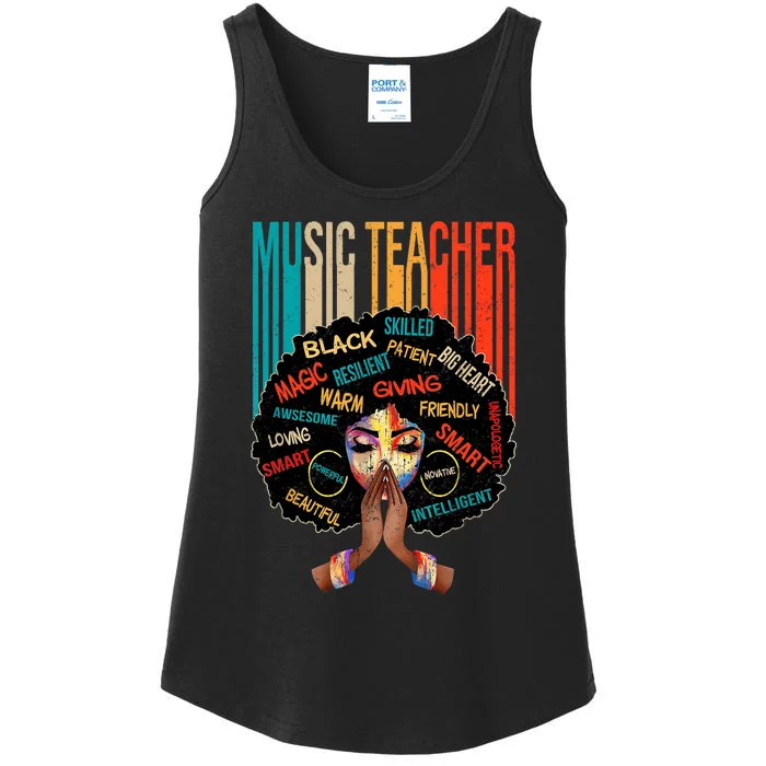 Black Music Teacher Afro Love Melanin African American Wo Ladies Essential Tank