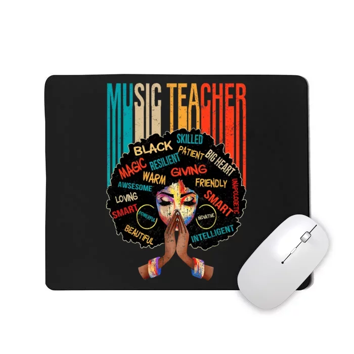 Black Music Teacher Afro Love Melanin African American Wo Mousepad