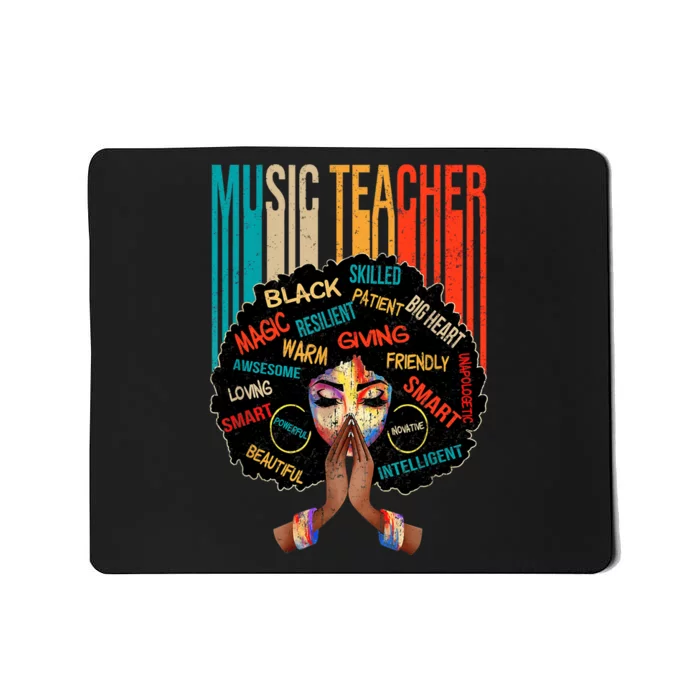 Black Music Teacher Afro Love Melanin African American Wo Mousepad