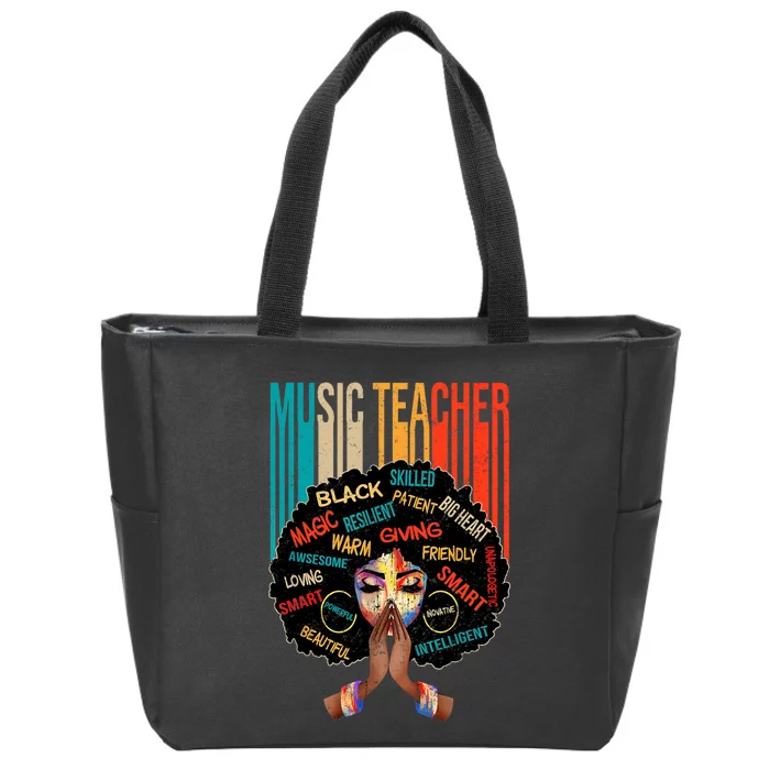 Black Music Teacher Afro Love Melanin African American Wo Zip Tote Bag