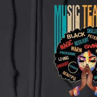 Black Music Teacher Afro Love Melanin African American Wo Full Zip Hoodie