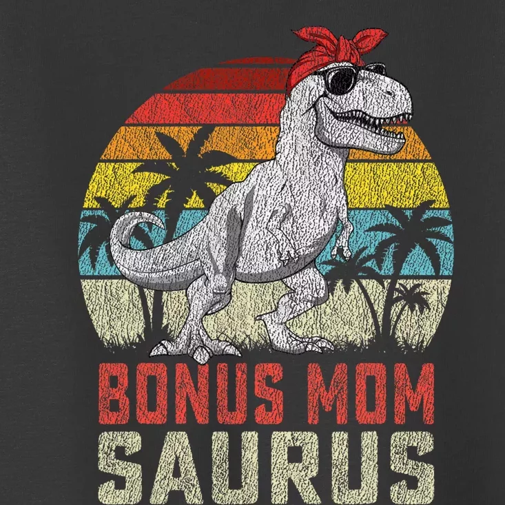 Bonus Momsaurus T Rex Dinosaur Bonus Mom Saurus Family Toddler T-Shirt