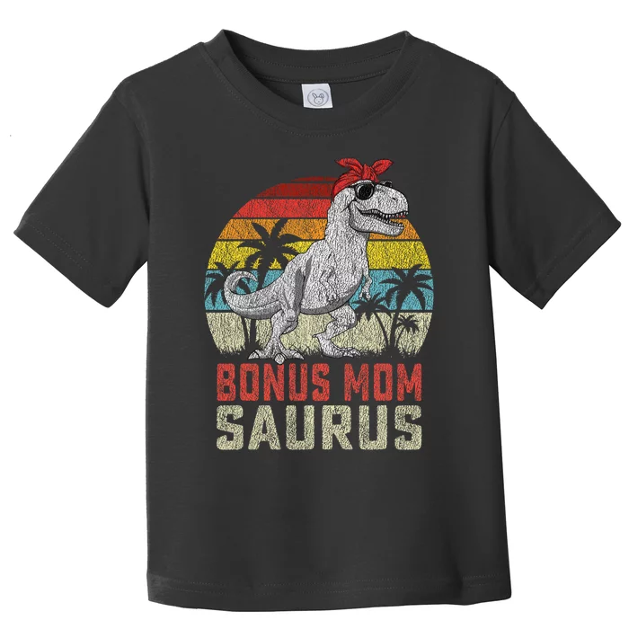 Bonus Momsaurus T Rex Dinosaur Bonus Mom Saurus Family Toddler T-Shirt