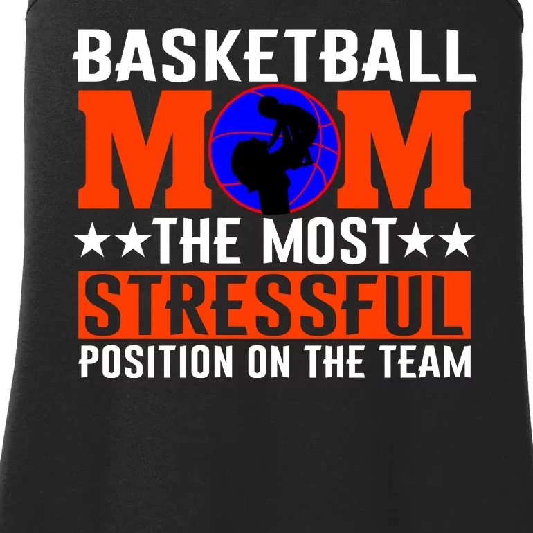 Basketball Mom The Most Stressful Position On The Team Ladies Essential Tank