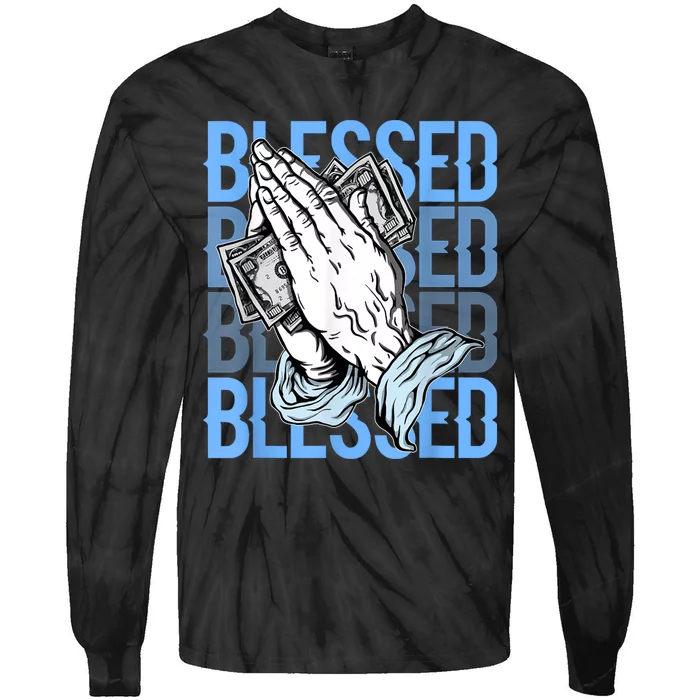 Blessed Matching To Shoe 1 UNC Toe Tie-Dye Long Sleeve Shirt