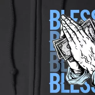 Blessed Matching To Shoe 1 UNC Toe Full Zip Hoodie