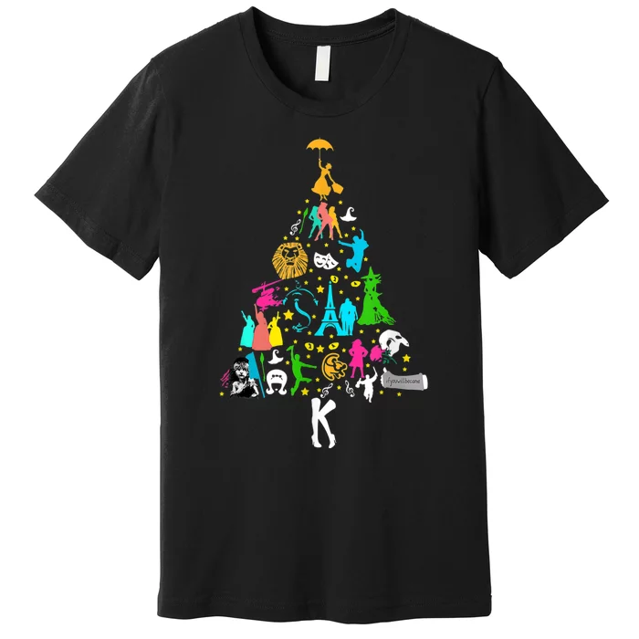 Broadway Musical Theatre Christmas Tree Funny Xmas Premium T-Shirt