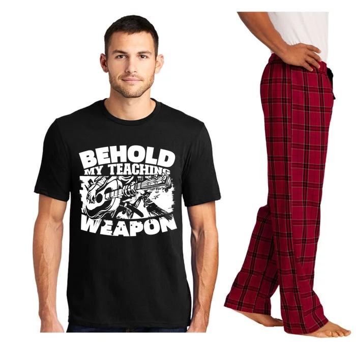 Behold My Teaching Weapon Cool Gift Musical Professor Music Teacher Gift Pajama Set