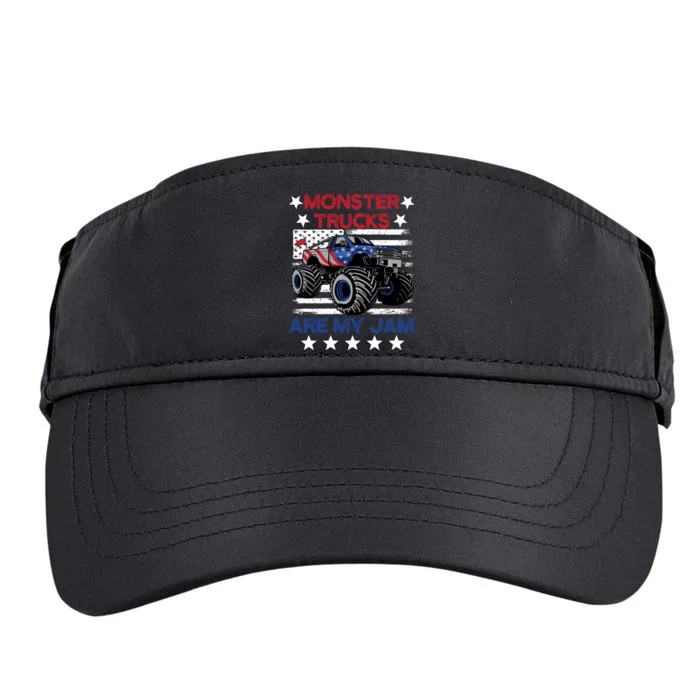 Boy Monster Truck American Flag Racing USA Patriotic Retro Adult Drive Performance Visor