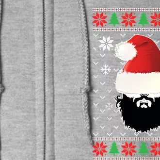 Bearded Man Ugly Christmas Full Zip Hoodie