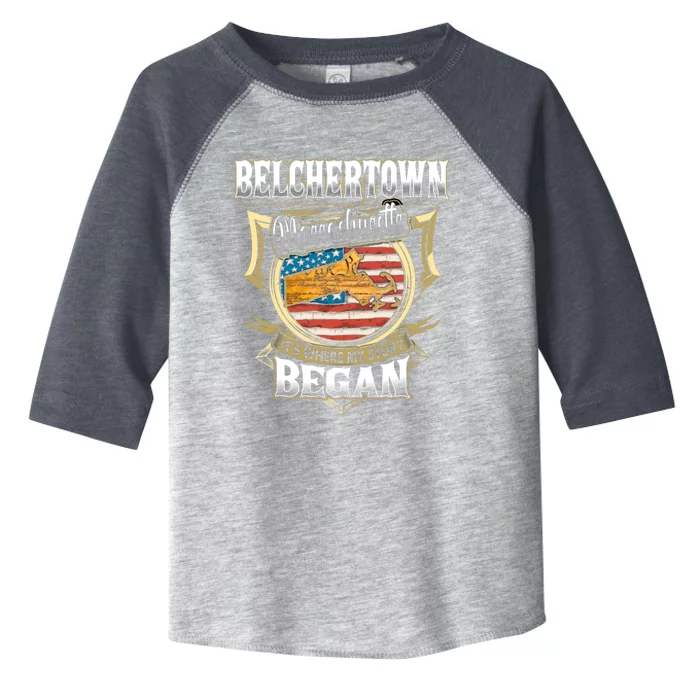 Belchertown Massachusetts Usa Flag 4th Of July Funny Gift Toddler Fine Jersey T-Shirt