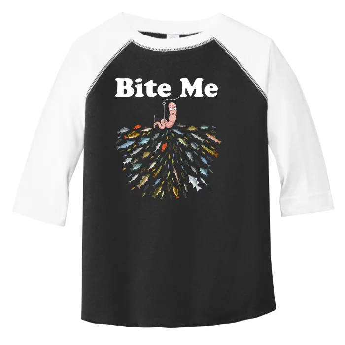 Bite Me Unique Fishing Gift For Fishing Lovers Toddler Fine Jersey T-Shirt