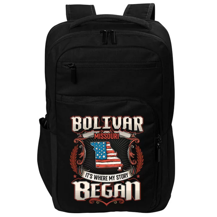 Bolivar Missouri Usa Flag 4th Of July Meaningful Gift Impact Tech Backpack