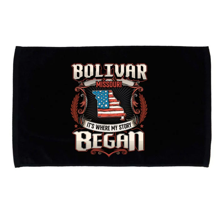 Bolivar Missouri Usa Flag 4th Of July Meaningful Gift Microfiber Hand Towel