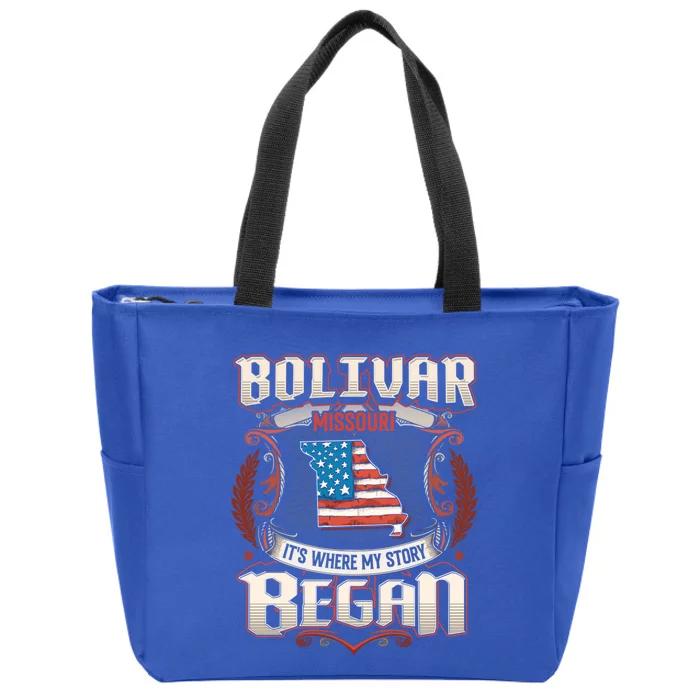 Bolivar Missouri Usa Flag 4th Of July Meaningful Gift Zip Tote Bag