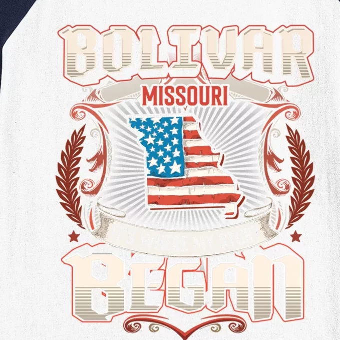 Bolivar Missouri Usa Flag 4th Of July Meaningful Gift Baseball Sleeve Shirt