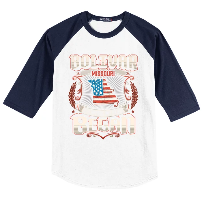 Bolivar Missouri Usa Flag 4th Of July Meaningful Gift Baseball Sleeve Shirt