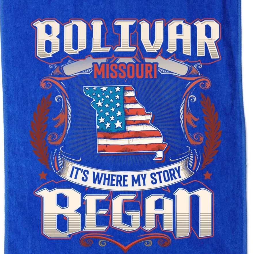 Bolivar Missouri Usa Flag 4th Of July Meaningful Gift Platinum Collection Golf Towel