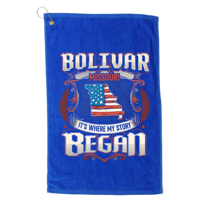 Bolivar Missouri Usa Flag 4th Of July Meaningful Gift Platinum Collection Golf Towel