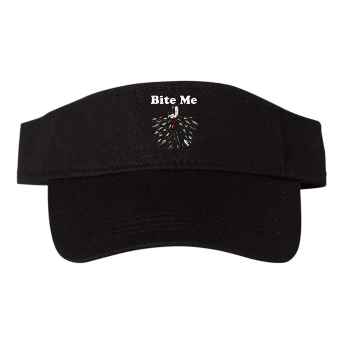 Bite Me Unique Fishing Gift For Fishing Lovers Valucap Bio-Washed Visor