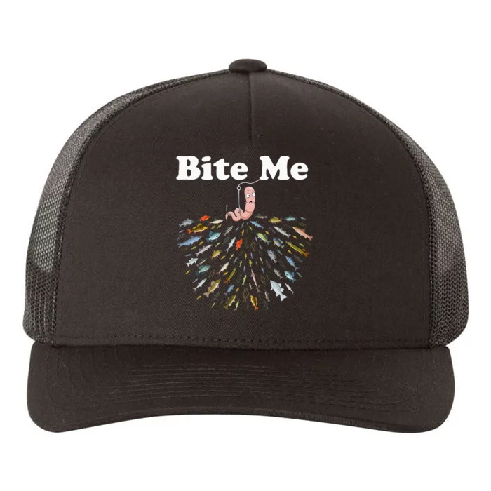 Bite Me Unique Fishing Gift For Fishing Lovers Yupoong Adult 5-Panel Trucker Hat