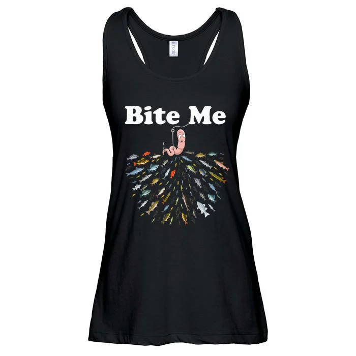 Bite Me Unique Fishing Gift For Fishing Lovers Ladies Essential Flowy Tank