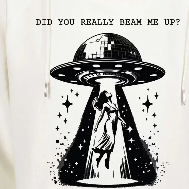 Beam Me Up 90s Retro Womens Funnel Neck Pullover Hood