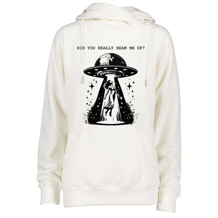 Beam Me Up 90s Retro Womens Funnel Neck Pullover Hood