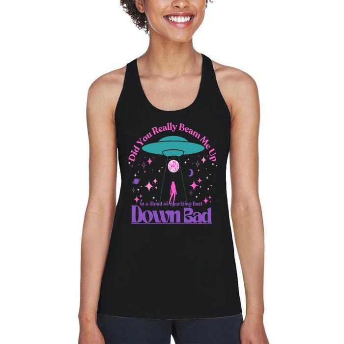 Beam Me Up Alien Ufo Down Bad Cosmic Space Women's Racerback Tank