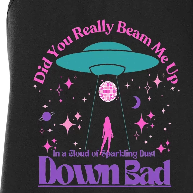 Beam Me Up Alien Ufo Down Bad Cosmic Space Women's Racerback Tank