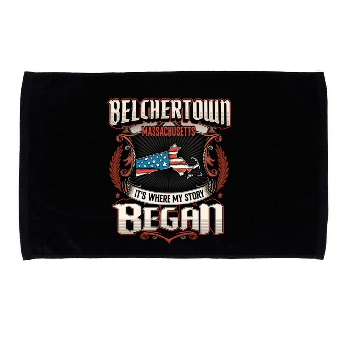 Belchertown Massachusetts Usa Flag 4th Of July Great Gift Microfiber Hand Towel