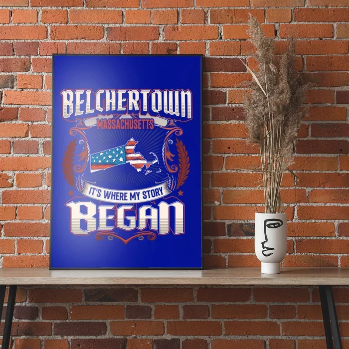 Belchertown Massachusetts Usa Flag 4th Of July Great Gift Poster