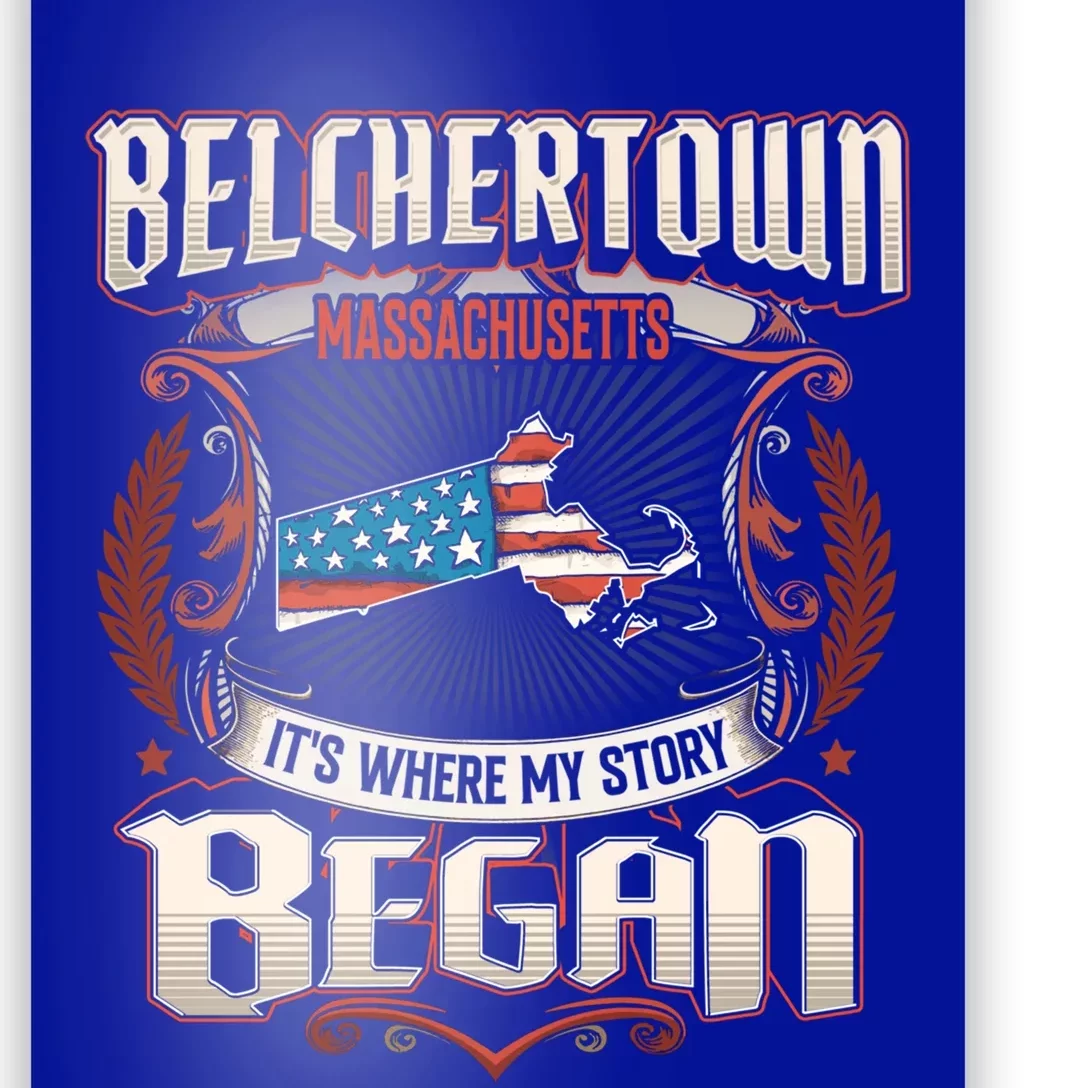 Belchertown Massachusetts Usa Flag 4th Of July Great Gift Poster