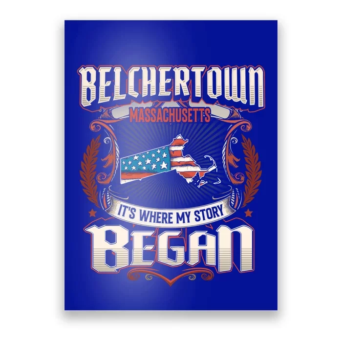 Belchertown Massachusetts Usa Flag 4th Of July Great Gift Poster