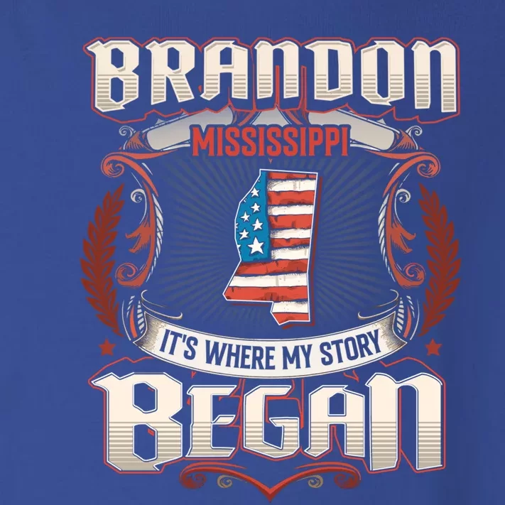 Brandon Mississippi Usa Flag 4th Of July Funny Gift Toddler Long Sleeve Shirt