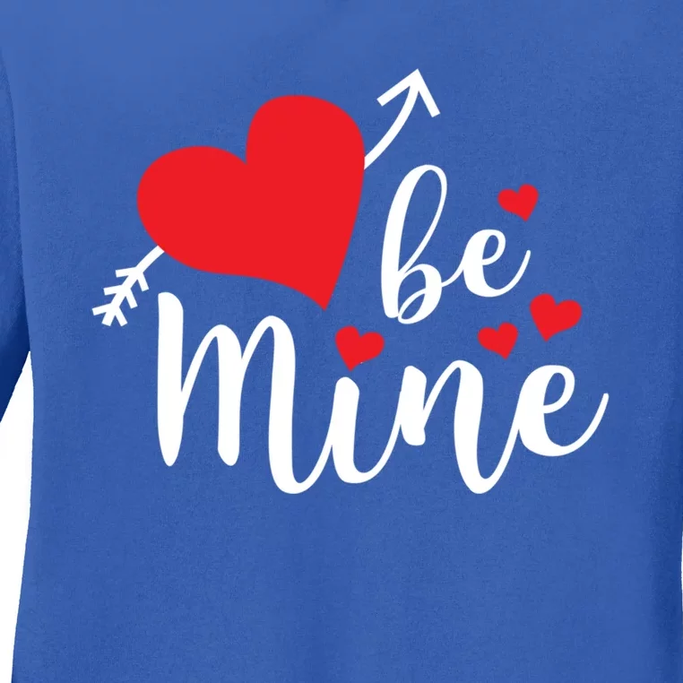 Be Mine Valentine's Day Cute Heart Gift Ladies Long Sleeve Shirt