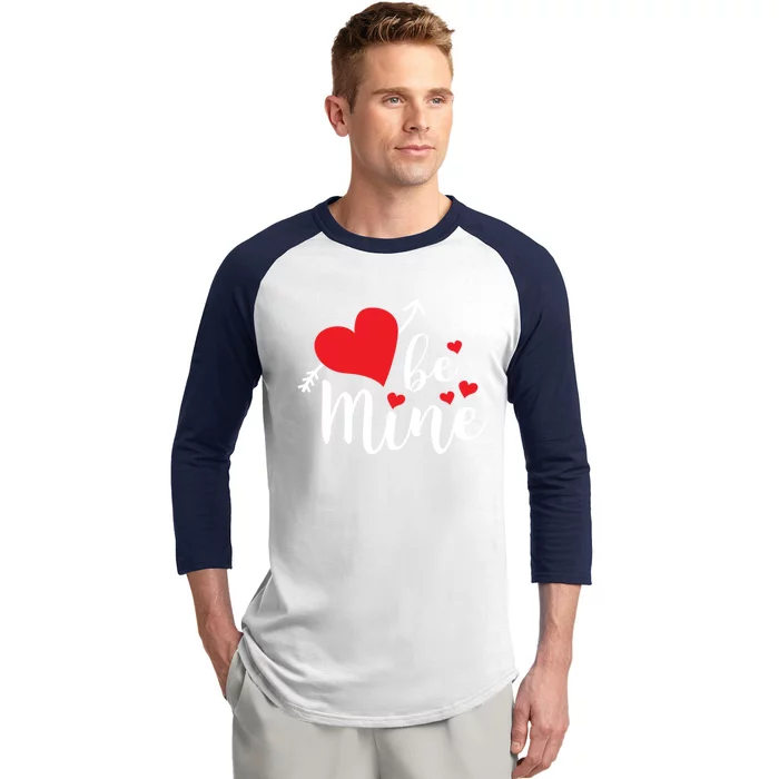 Be Mine Valentine's Day Cute Heart Gift Baseball Sleeve Shirt