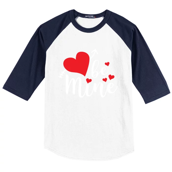 Be Mine Valentine's Day Cute Heart Gift Baseball Sleeve Shirt