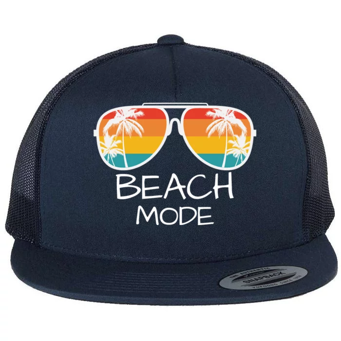 Beach Mode Vacy Mode Beach Life Vintage Sunset Beach Trip Flat Bill Trucker Hat