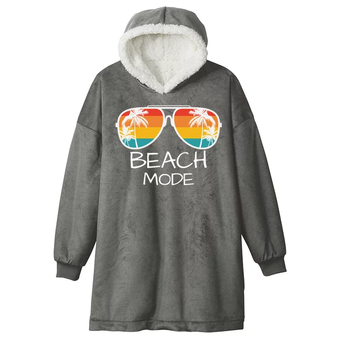 Beach Mode Vacy Mode Beach Life Vintage Sunset Beach Trip Hooded Wearable Blanket