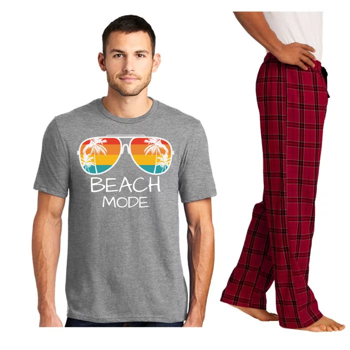 Beach Mode Vacy Mode Beach Life Vintage Sunset Beach Trip Pajama Set