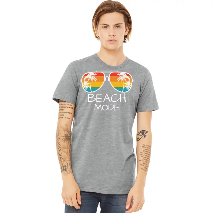 Beach Mode Vacy Mode Beach Life Vintage Sunset Beach Trip Premium T-Shirt