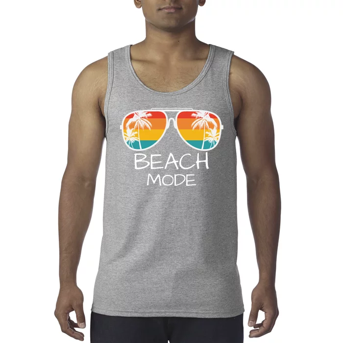 Beach Mode Vacy Mode Beach Life Vintage Sunset Beach Trip Tank Top