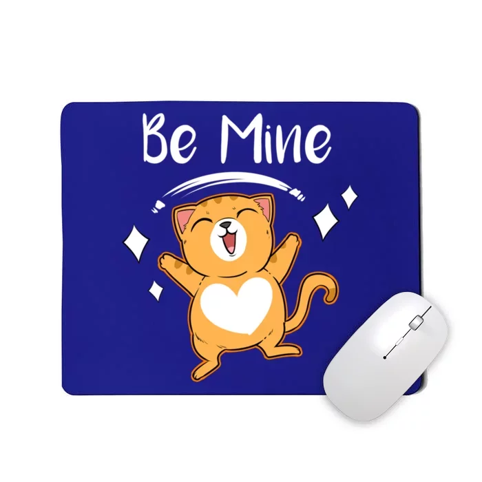 Be Mine Valetine Cat Valentines Day Sweetheart Kitty Paw Gift Mousepad