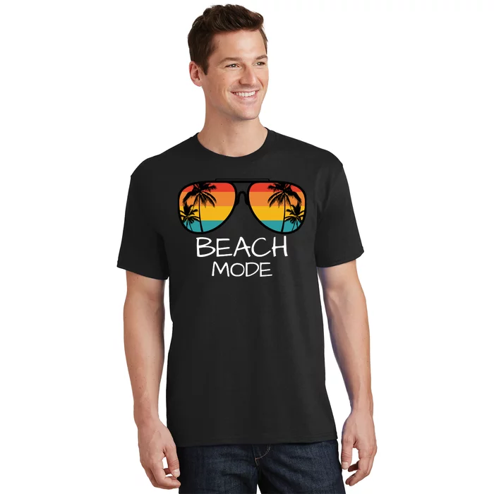 Beach Mode Vacy Mode Beach Life Vintage Sunset Beach Trip T-Shirt