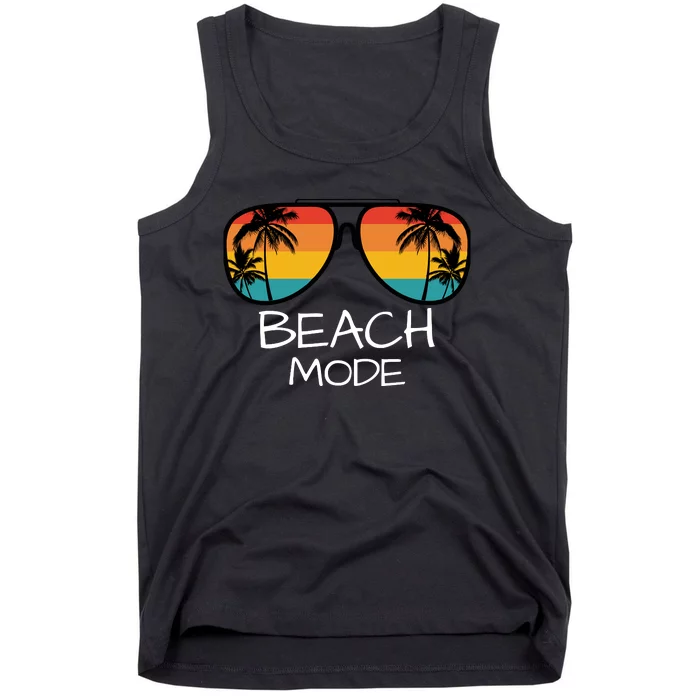 Beach Mode Vacy Mode Beach Life Vintage Sunset Beach Trip Tank Top